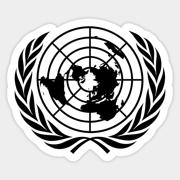 Emblem of the United Nations (Black on white) Sticker by Flags of the World
